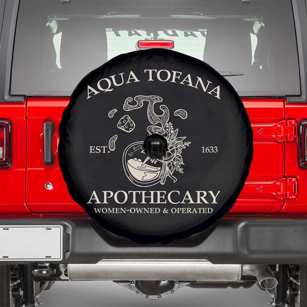 Funny Feminist Spare Tire Cover Aqua Tofana Apothecary Est 1633 Retro Vintage