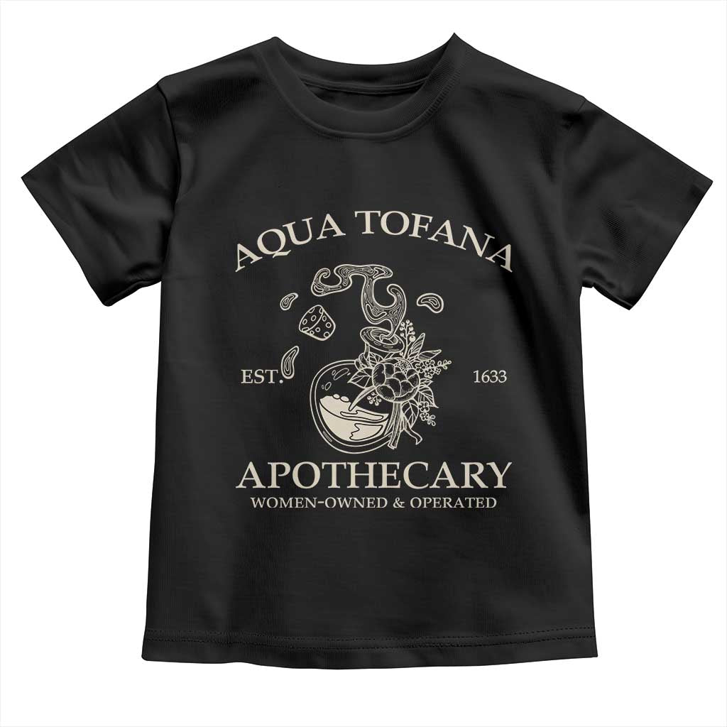 Funny Feminist Toddler T Shirt Aqua Tofana Apothecary Est 1633 Retro Vintage