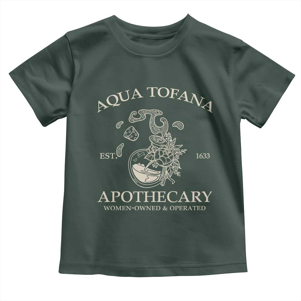 Funny Feminist Toddler T Shirt Aqua Tofana Apothecary Est 1633 Retro Vintage
