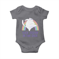 Funny Sarcastic Cat Baby Onesie Kick Today In The Dick Pastel Rainbow