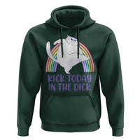 Funny Sarcastic Cat Hoodie Kick Today In The Dick Pastel Rainbow