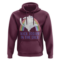 Funny Sarcastic Cat Hoodie Kick Today In The Dick Pastel Rainbow
