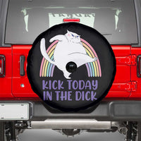 Funny Sarcastic Cat Spare Tire Cover Kick Today In The Dick Pastel Rainbow