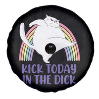 Funny Sarcastic Cat Spare Tire Cover Kick Today In The Dick Pastel Rainbow