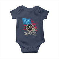 Mechanic Engineer Baby Onesie Mechanic Auto Car Repair American Flag Vintage Graphic