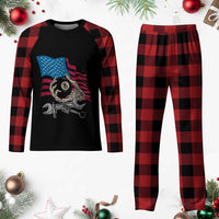 Mechanic Engineer Plaid Pajama Set Mechanic Auto Car Repair American Flag Vintage Graphic - Wonder Print Shop