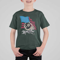Mechanic Engineer T Shirt For Kid Mechanic Auto Car Repair American Flag Vintage Graphic - Wonder Print Shop