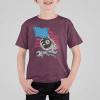 Mechanic Engineer T Shirt For Kid Mechanic Auto Car Repair American Flag Vintage Graphic - Wonder Print Shop