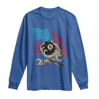 Mechanic Engineer Long Sleeve Shirt Mechanic Auto Car Repair American Flag Vintage Graphic
