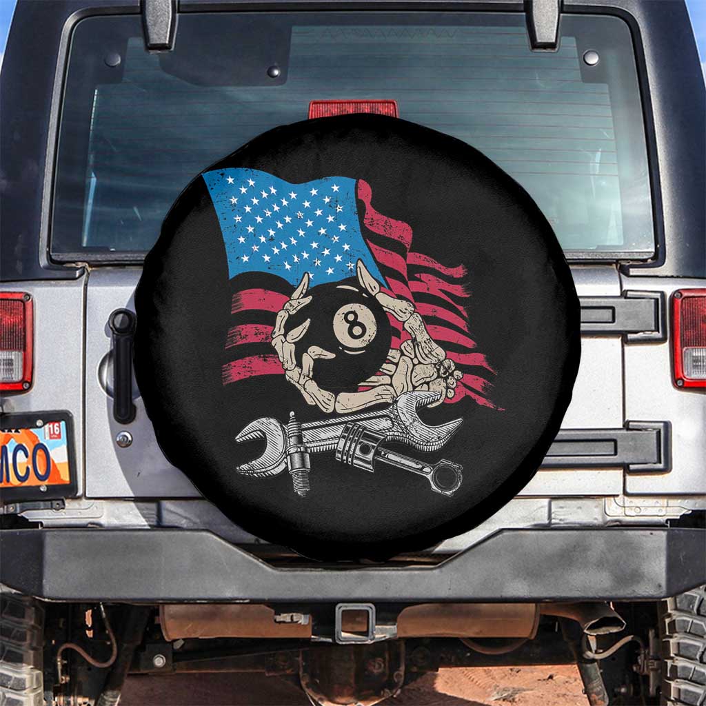 Mechanic Engineer Spare Tire Cover Mechanic Auto Car Repair American Flag Vintage Graphic