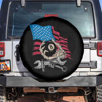 Mechanic Engineer Spare Tire Cover Mechanic Auto Car Repair American Flag Vintage Graphic
