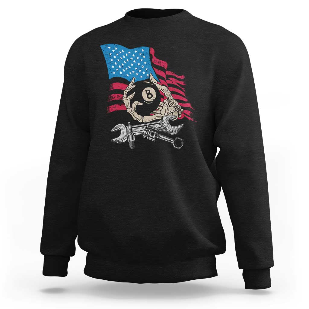 Mechanic Engineer Sweatshirt Mechanic Auto Car Repair American Flag Vintage Graphic - Wonder Print Shop