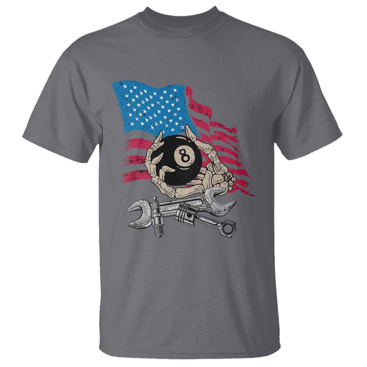 Mechanic Engineer T Shirt Mechanic Auto Car Repair American Flag Vintage Graphic - Wonder Print Shop