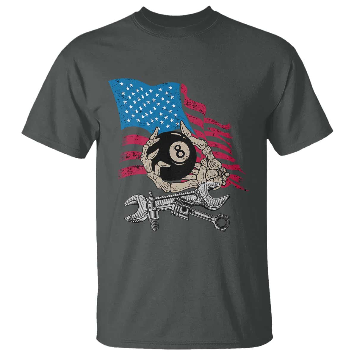 Mechanic Engineer T Shirt Mechanic Auto Car Repair American Flag Vintage Graphic - Wonder Print Shop