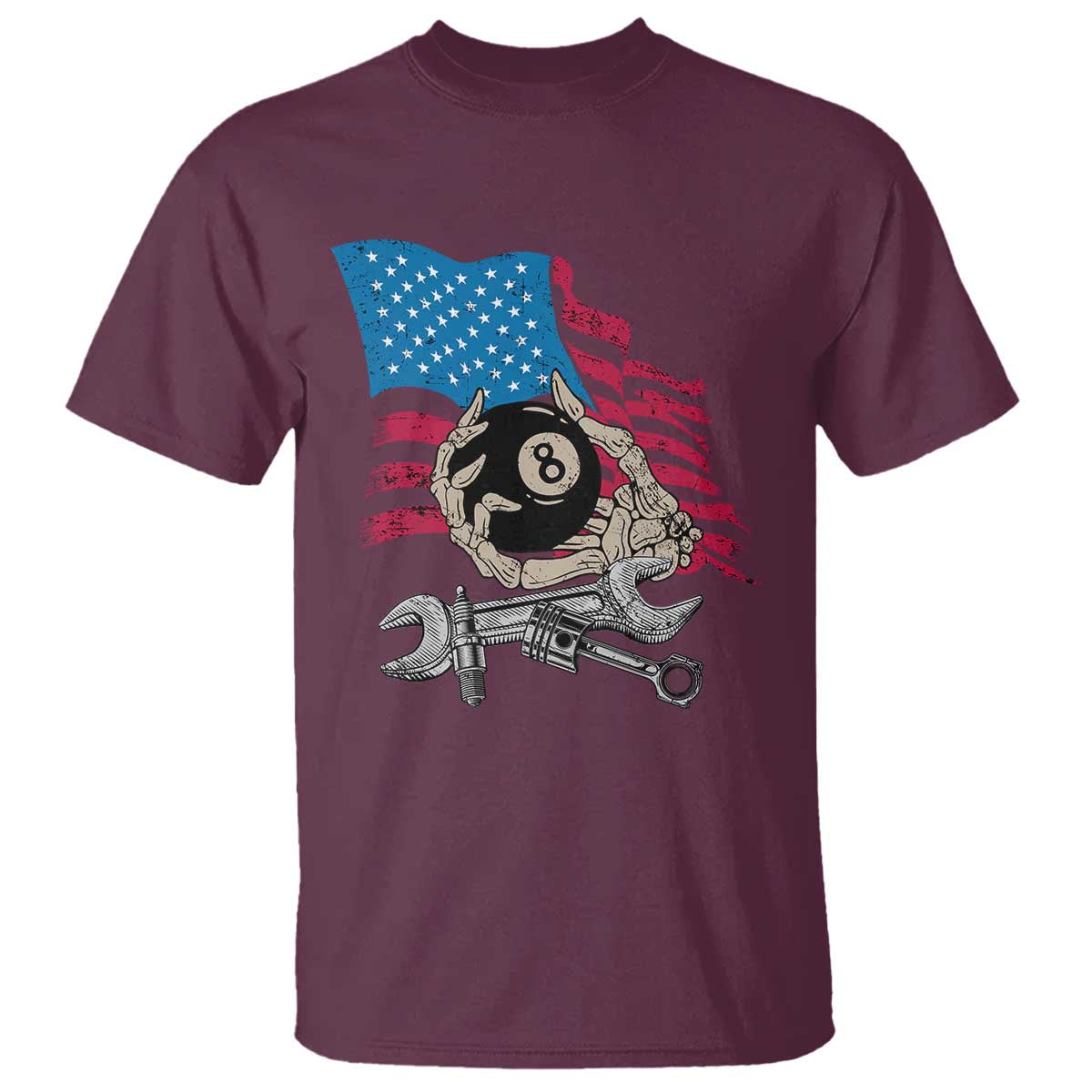 Mechanic Engineer T Shirt Mechanic Auto Car Repair American Flag Vintage Graphic - Wonder Print Shop