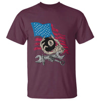 Mechanic Engineer T Shirt Mechanic Auto Car Repair American Flag Vintage Graphic - Wonder Print Shop