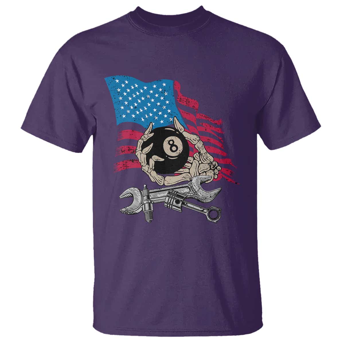 Mechanic Engineer T Shirt Mechanic Auto Car Repair American Flag Vintage Graphic - Wonder Print Shop