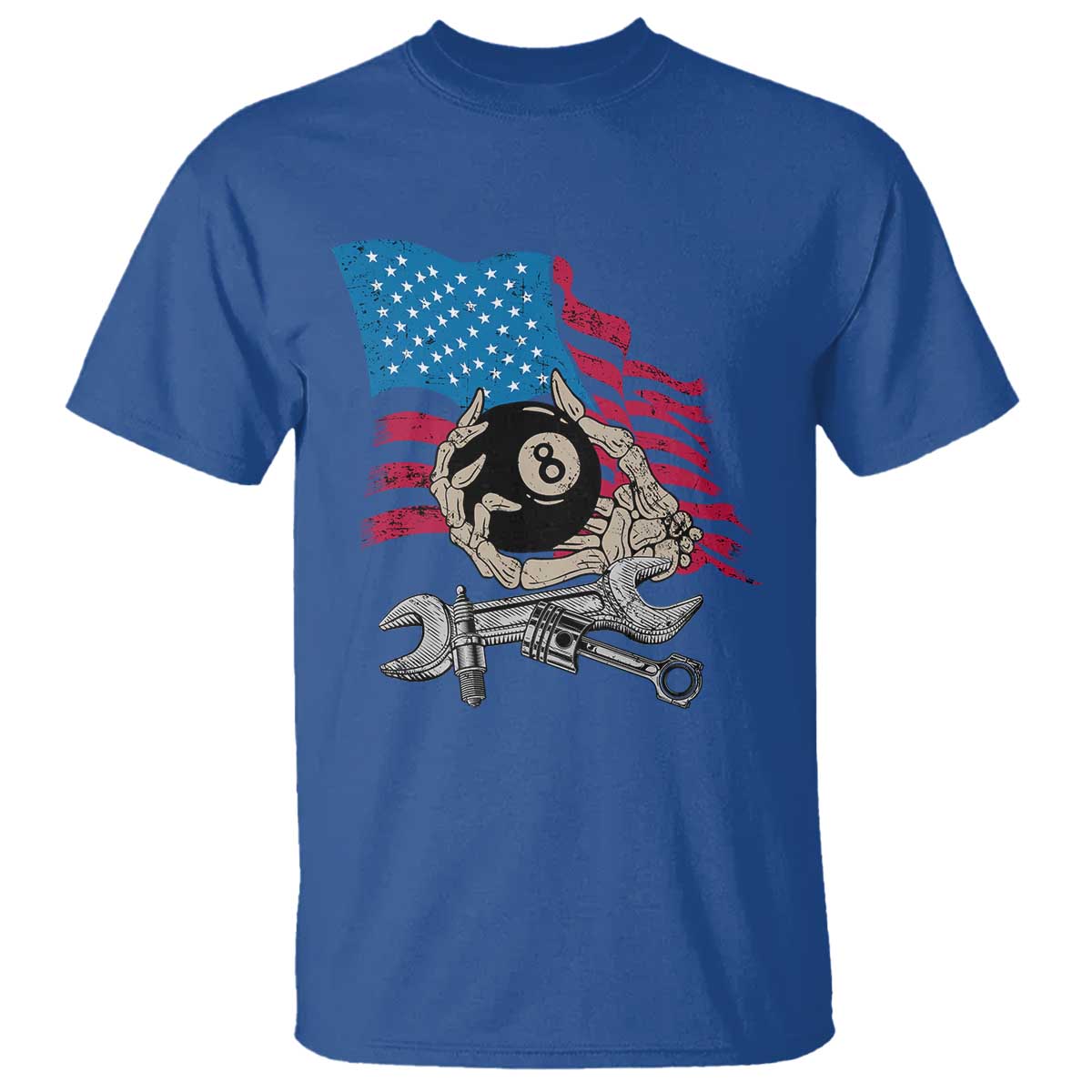Mechanic Engineer T Shirt Mechanic Auto Car Repair American Flag Vintage Graphic - Wonder Print Shop