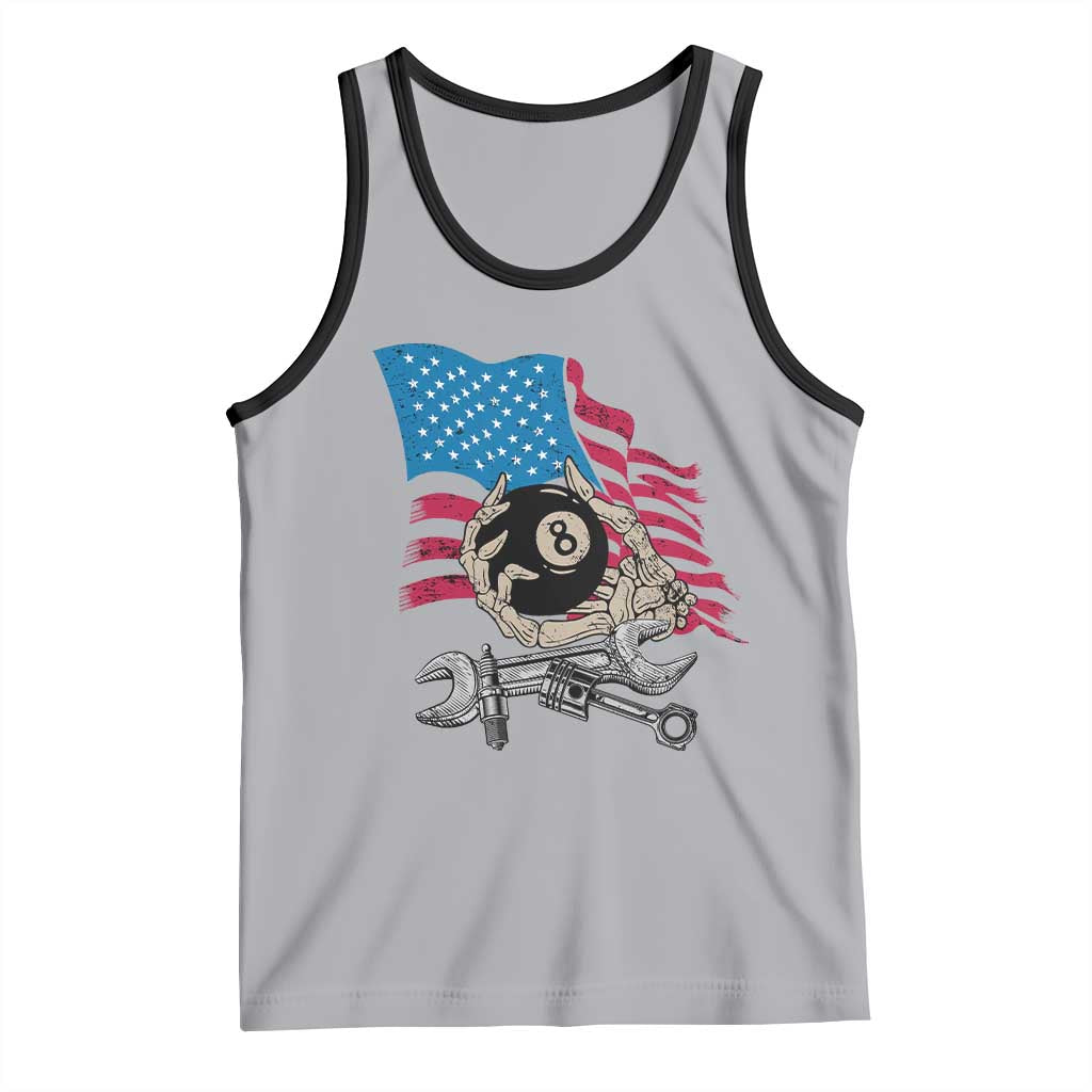 Mechanic Engineer Tank Top Mechanic Auto Car Repair American Flag Vintage Graphic