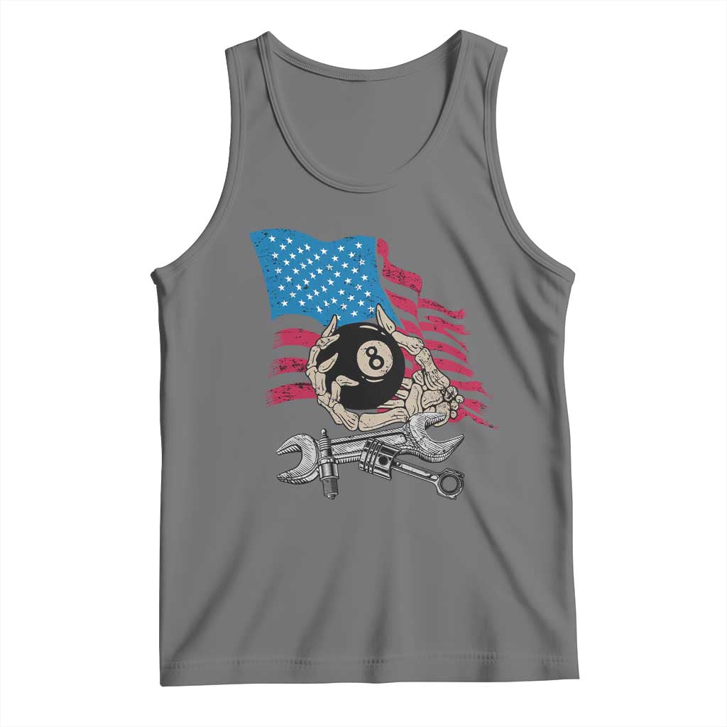 Mechanic Engineer Tank Top Mechanic Auto Car Repair American Flag Vintage Graphic