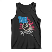 Mechanic Engineer Tank Top Mechanic Auto Car Repair American Flag Vintage Graphic