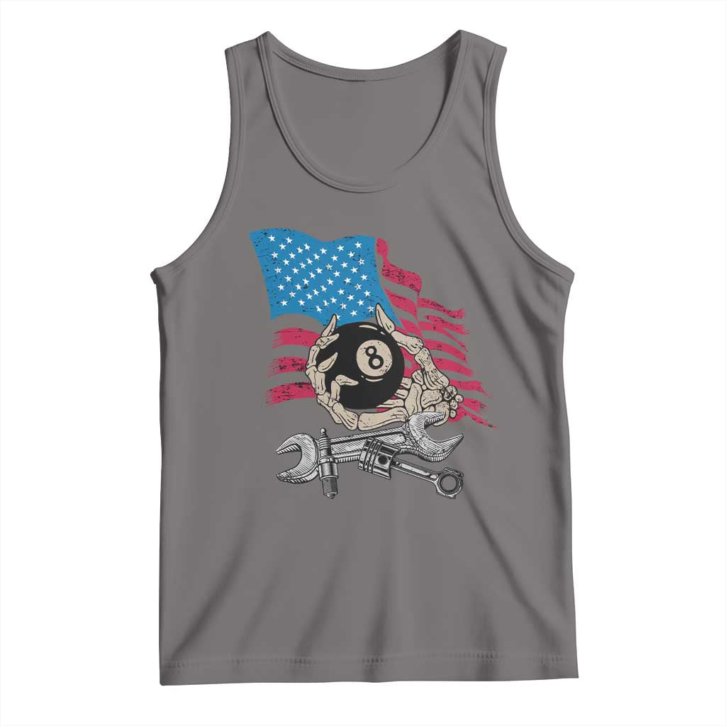 Mechanic Engineer Tank Top Mechanic Auto Car Repair American Flag Vintage Graphic