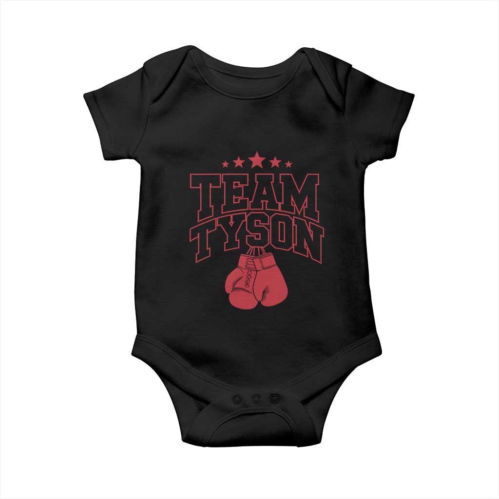 Team Tyson Baby Onesie Family Personalized Name Retro Red