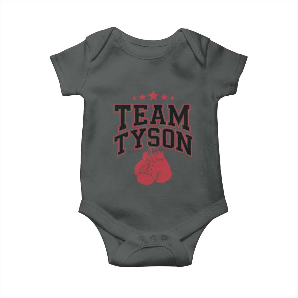 Team Tyson Baby Onesie Family Personalized Name Retro Red