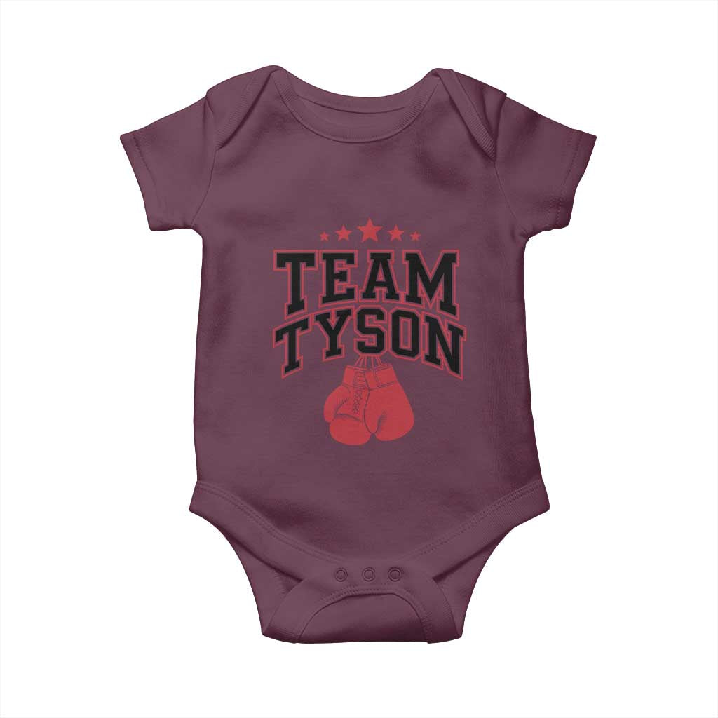 Team Tyson Baby Onesie Family Personalized Name Retro Red