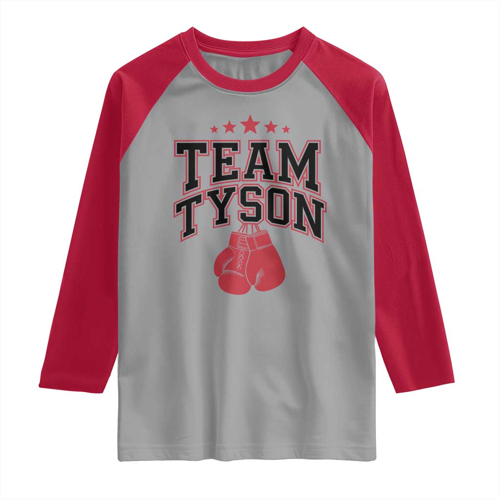 Team Tyson Raglan Shirt Family Personalized Name Retro Red