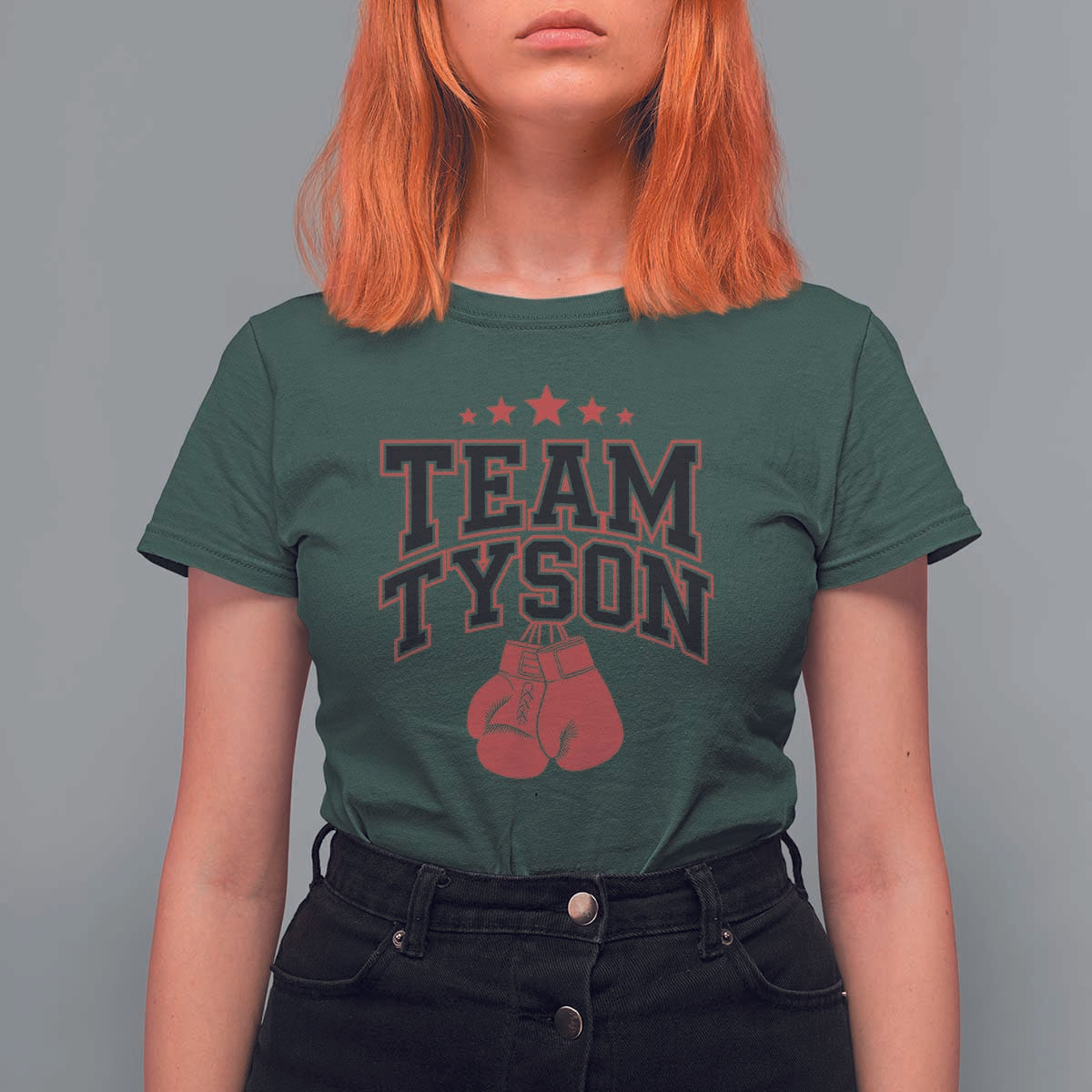 Team Tyson T Shirt For Women Family Personalized Name Retro Red - Wonder Print Shop