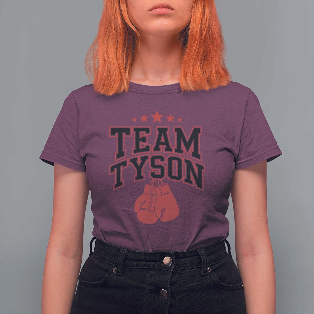 Team Tyson T Shirt For Women Family Personalized Name Retro Red - Wonder Print Shop