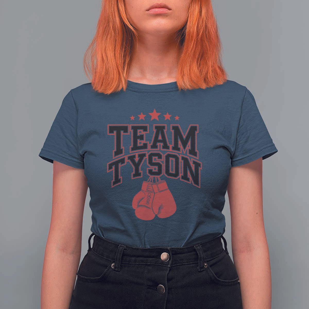 Team Tyson T Shirt For Women Family Personalized Name Retro Red - Wonder Print Shop