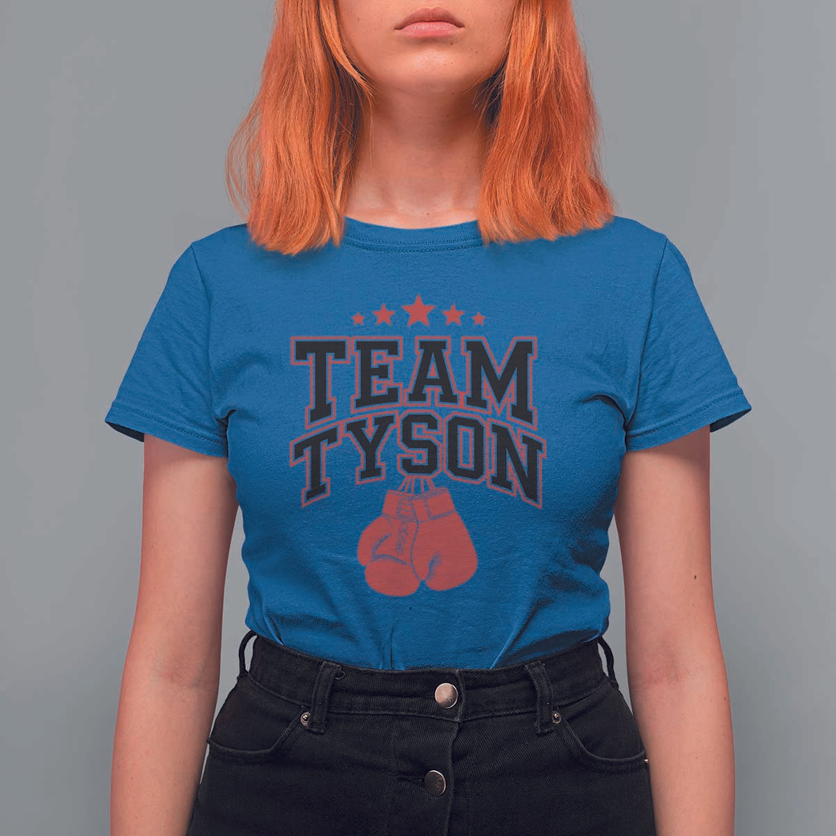 Team Tyson T Shirt For Women Family Personalized Name Retro Red - Wonder Print Shop