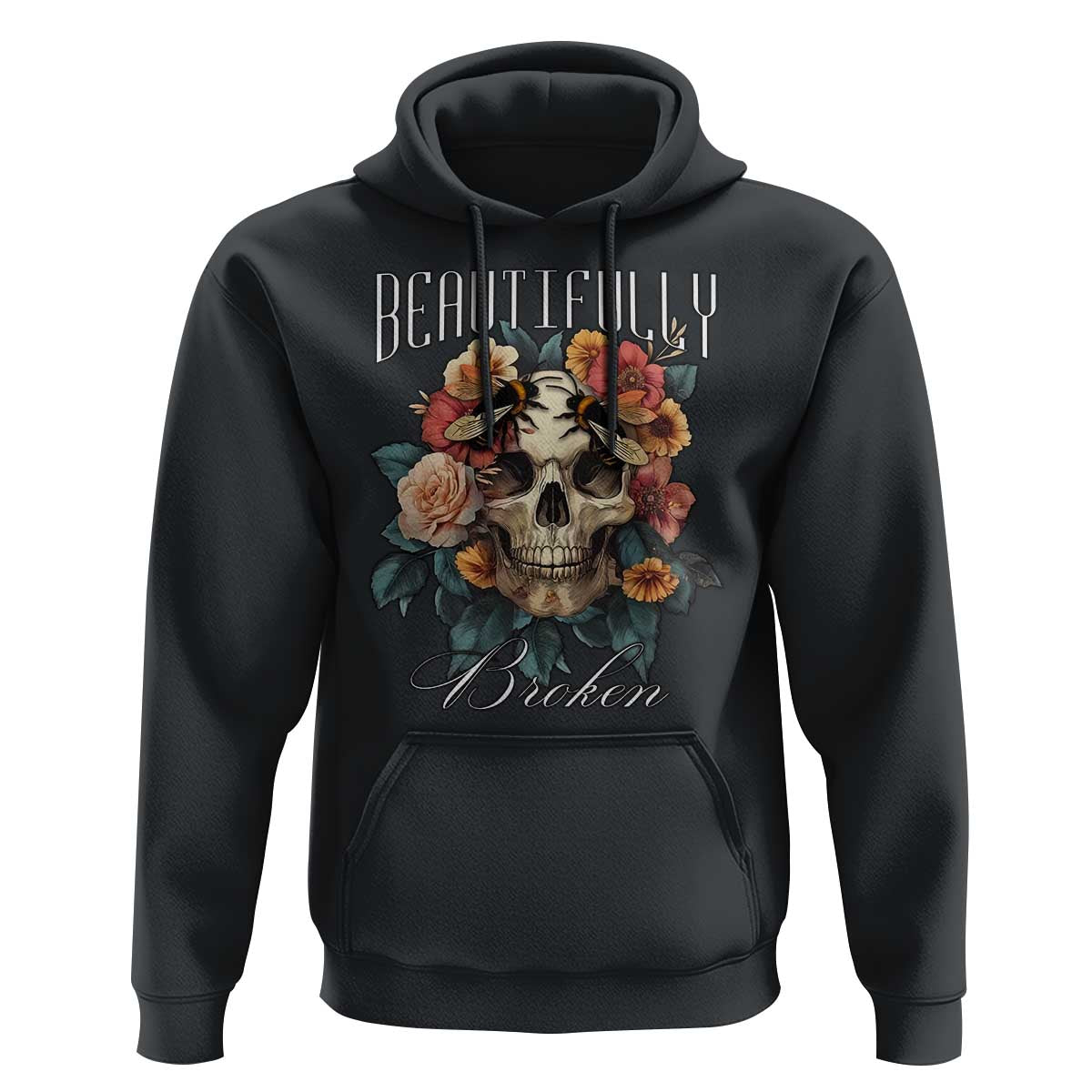 Botanical Skull Hoodie Beautifully Broken Cottagecore