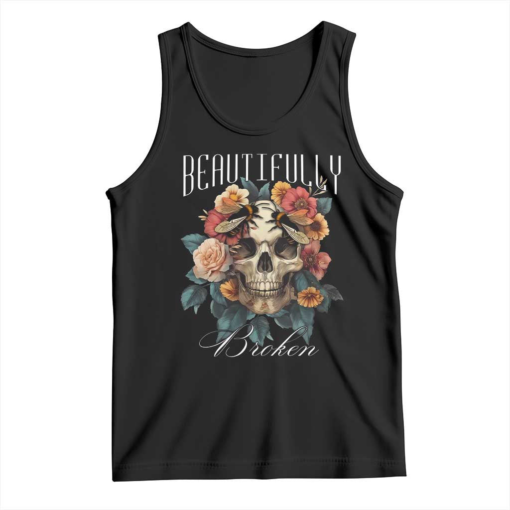 Botanical Skull Tank Top Beautifully Broken Cottagecore
