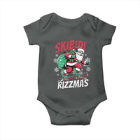 Funny Santa Rizz Christmas Baby Onesie Retro Skibidi Rizzmas Claus Skating Board Xmas