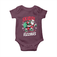 Funny Santa Rizz Christmas Baby Onesie Retro Skibidi Rizzmas Claus Skating Board Xmas