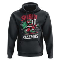 Funny Santa Rizz Christmas Hoodie Retro Skibidi Rizzmas Claus Skating Board Xmas