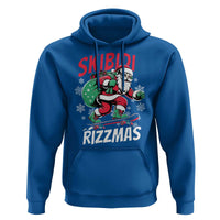 Funny Santa Rizz Christmas Hoodie Retro Skibidi Rizzmas Claus Skating Board Xmas