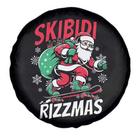 Funny Santa Rizz Christmas Spare Tire Cover Retro Skibidi Rizzmas Claus Skating Board Xmas