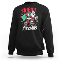 Funny Santa Rizz Christmas Sweatshirt Retro Skibidi Rizzmas Claus Skating Board Xmas - Wonder Print Shop