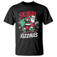 Funny Santa Rizz Christmas T Shirt Retro Skibidi Rizzmas Claus Skating Board Xmas - Wonder Print Shop