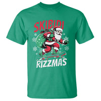 Funny Santa Rizz Christmas T Shirt Retro Skibidi Rizzmas Claus Skating Board Xmas - Wonder Print Shop