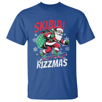 Funny Santa Rizz Christmas T Shirt Retro Skibidi Rizzmas Claus Skating Board Xmas - Wonder Print Shop