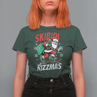 Funny Santa Rizz Christmas T Shirt For Women Retro Skibidi Rizzmas Claus Skating Board Xmas - Wonder Print Shop
