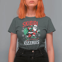 Funny Santa Rizz Christmas T Shirt For Women Retro Skibidi Rizzmas Claus Skating Board Xmas - Wonder Print Shop