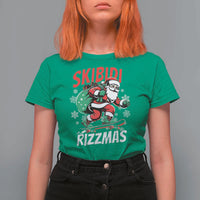 Funny Santa Rizz Christmas T Shirt For Women Retro Skibidi Rizzmas Claus Skating Board Xmas - Wonder Print Shop