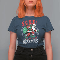 Funny Santa Rizz Christmas T Shirt For Women Retro Skibidi Rizzmas Claus Skating Board Xmas - Wonder Print Shop