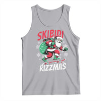 Funny Santa Rizz Christmas Tank Top Retro Skibidi Rizzmas Claus Skating Board Xmas